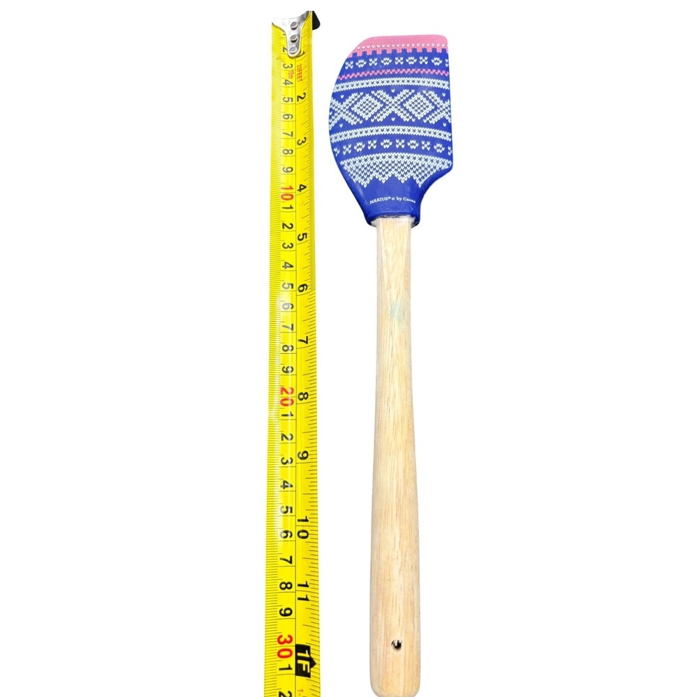 Marius by Cocca Silicone‎ Spatula Wooden Handle Fair Isle Nordic Pattern Norway